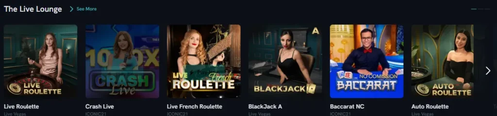 live dealer section